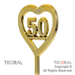 PLAQUETA CORAZON N.50 ORO x 36